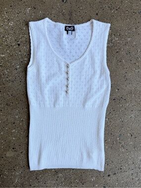 d&g knitted tank top white